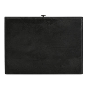 Moe's Home Corrine Nightstand - Charming Antique Finish With Floral Drawer Pull And Durable Mango Wood Design Black Mango Wood Cabinet,Legs & Drawer,Metal Side Mounted Glides Ik-1037-02