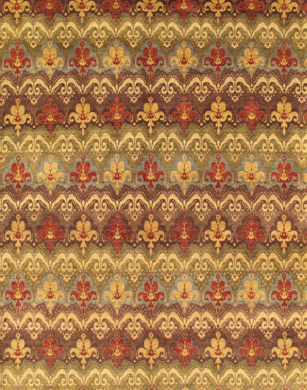 Pasargad Home Ikat Collection Luxurious Hand-knotted Wool Area Rug For Traditional Elegance   Ikat-4 12x15