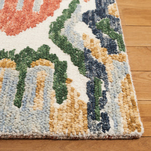 Safavieh Ikat Contemporary Hand-tufted Area Rug - Vibrant Colors, Soft Wool Blend, Perfect For Modern Homes Green ,Rust 85% Wool,15% Cotton Ikt151y-5