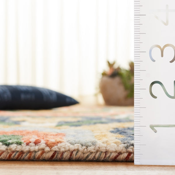 Safavieh Ikat Contemporary Hand-tufted Area Rug - Luxurious Wool-cotton Blend For Elegant Home Décor Green ,Rust 85% Wool,15% Cotton Ikt151y-4