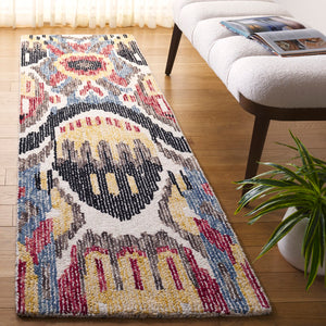 Safavieh Ikat Hand-tufted Area Rug - Contemporary Wool & Cotton Blend For Modern Home Decor Comfort & Style Black ,Red 85% Wool,15% Cotton Ikt152z-3
