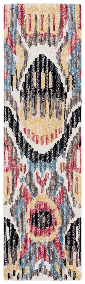 Safavieh Ikat Hand-tufted Area Rug - Contemporary Wool & Cotton Blend For Modern Home Decor Comfort & Style Black ,Red 85% Wool,15% Cotton Ikt152z-3