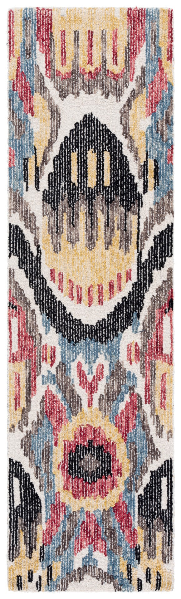 Safavieh Ikat Hand-tufted Area Rug - Contemporary Wool & Cotton Blend For Modern Home Decor Comfort & Style Black ,Red 85% Wool,15% Cotton Ikt152z-3