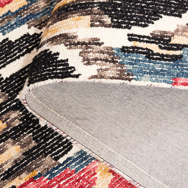 Safavieh Ikat Hand-tufted Area Rug - Contemporary Wool & Cotton Blend For Modern Home Decor Comfort & Style Black ,Red 85% Wool,15% Cotton Ikt152z-3