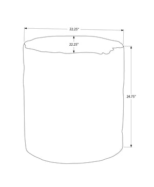 Monarch Specialties Accent Table, 25" High Drum Design For Indoor Or Outdoor Use - Modern Style, Easy Maintenance, Versatile White Magnesium Oxide (Mgo)" I 4121