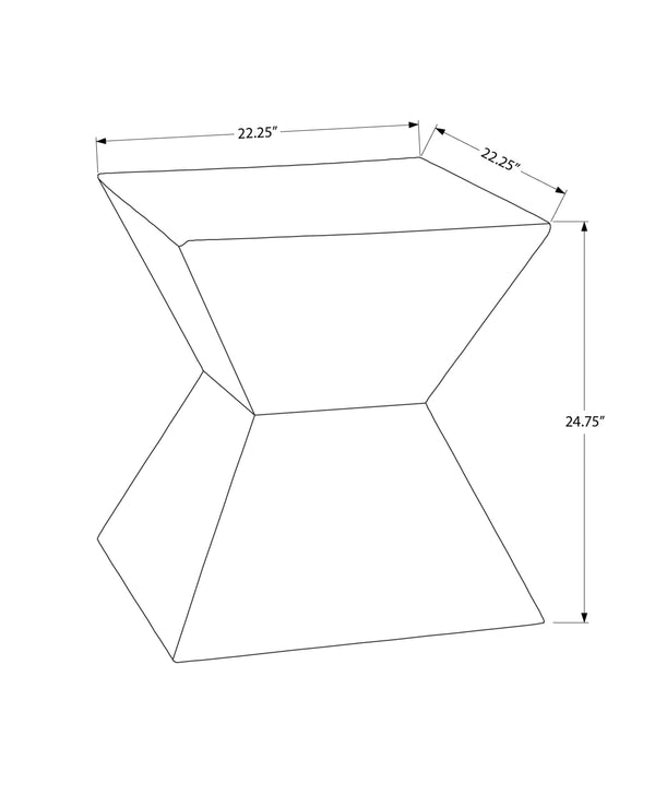 Monarch Specialties Accent Table, 25"H - Stylish Indoor/Outdoor Side Table For Living Room, Bedroom & Patio Decor Grey Magnesium Oxide (Mgo)" I 4125