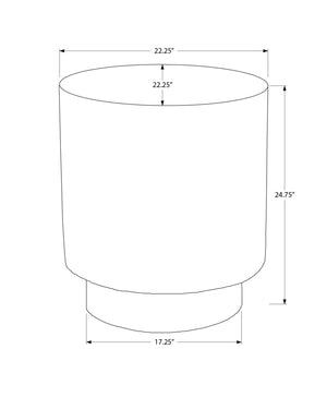 Monarch Specialties Accent Table, 25"H - Stylish Indoor/Outdoor Round Side Table For Living Room, Bedroom, Or Patio White Magnesium Oxide (Mgo)" I 4149