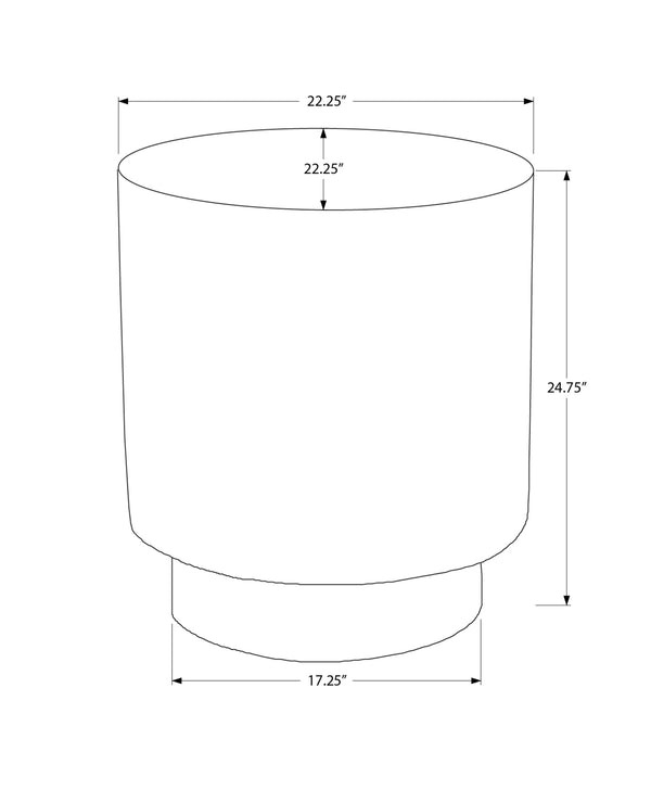 Monarch Specialties Accent Table, 25"H - Stylish Indoor/Outdoor Round Side Table For Living Room, Bedroom, Or Patio White Magnesium Oxide (Mgo)" I 4149