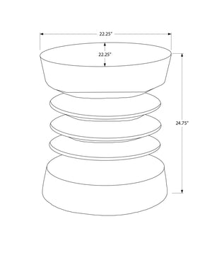 Monarch Specialties Accent Table - Stylish 25"H Modern Side Table For Indoor Or Outdoor Use, Perfect For Living Spaces Black Magnesium Oxide (Mgo)" I 4154
