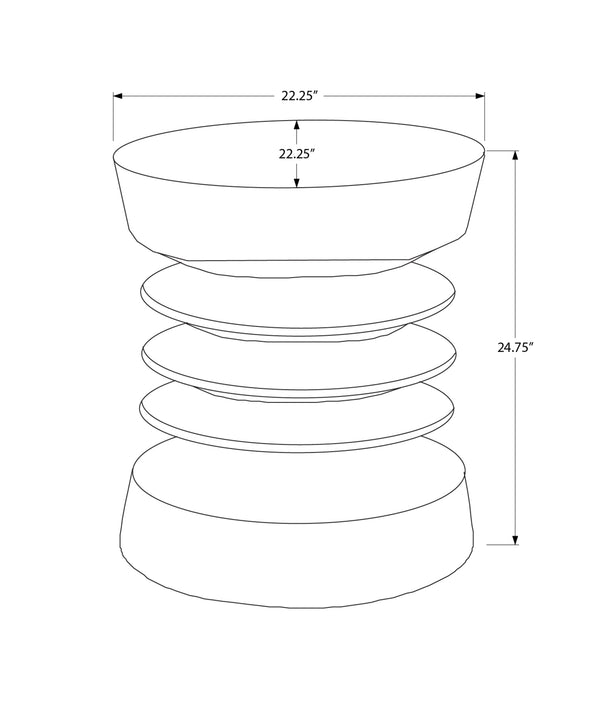 Monarch Specialties Accent Table - Stylish 25"H Modern Side Table For Indoor Or Outdoor Use, Perfect For Living Spaces Black Magnesium Oxide (Mgo)" I 4154