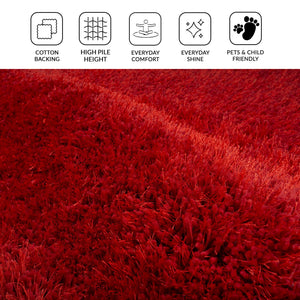 Illustrations Plush Shag Area Rug Microfiber Polyester Deep Pile Living Room Accent