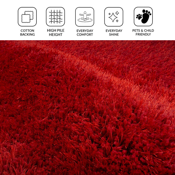 Illustrations Plush Shag Area Rug Microfiber Polyester Deep Pile Living Room Accent