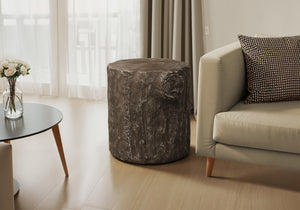 Monarch Specialties Accent Table, 25" High Drum Design For Indoor Or Outdoor Use - Modern Style, Easy Maintenance, Versatile Walnut Magnesium Oxide (Mgo)" I 4123