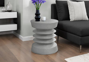 Monarch Specialties Accent Table - Stylish 25"H Modern Side Table For Indoor Or Outdoor Use, Perfect For Living Spaces Grey Magnesium Oxide (Mgo)" I 4152