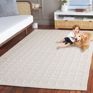 Safavieh Impressions Modern Wool-cotton Blend Area Rug - Hand-loomed Geometric Design For Chic Spaces Ivory 80% Wool,20% Cotton Im312a-3