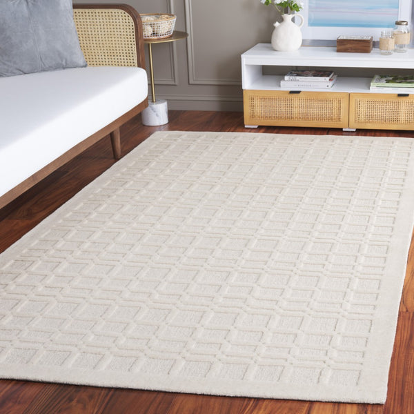 Safavieh Impressions Modern Wool-cotton Blend Area Rug - Hand-loomed Geometric Design For Chic Spaces Ivory 80% Wool,20% Cotton Im312a-3
