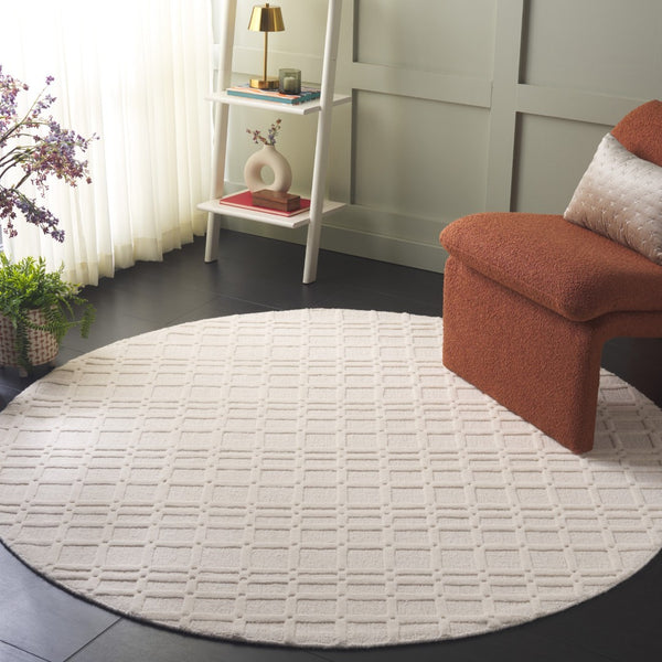 Safavieh Impressions Modern Wool-cotton Blend Area Rug - Hand-loomed Geometric Design For Chic Spaces Ivory 80% Wool,20% Cotton Im312a-3