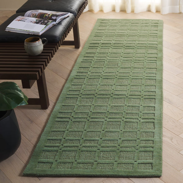Safavieh Impressions Modern Wool-cotton Blend Area Rug - Hand-loomed Geometric Design For Chic Spaces Green 80% Wool,20% Cotton Im312y-4
