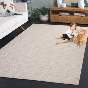 Safavieh Impressions Hand-loomed Area Rug - Luxurious Wool-cotton Blend With Modern Geometric Design Ivory 80% Wool,20% Cotton Im314a-4