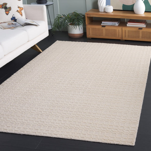 Safavieh Impressions Hand-loomed Area Rug - Luxurious Wool-cotton Blend With Modern Geometric Design Ivory 80% Wool,20% Cotton Im314a-4