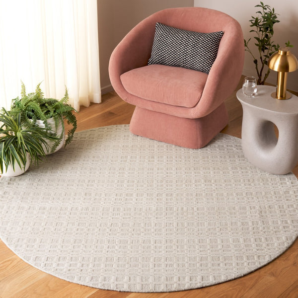 Safavieh Impressions Hand-loomed Area Rug - Luxurious Wool-cotton Blend With Modern Geometric Design Ivory 80% Wool,20% Cotton Im314a-4
