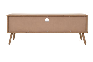 New Pacific Direct Thelma 59.5" Rattan Tv Stand - Modern Nordic Design With Adjustable Shelf & Natural Oak Finish Natural Oak  1340015-npd