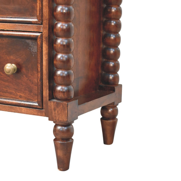 Solid Wood Barclay 3 Drawer Chest In Winewood Oak Finish