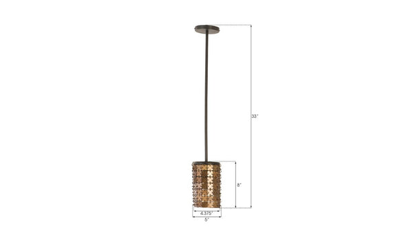 Phillips Collection Armor Chainmail Brass Pendant Light Handcrafted Faceted Shade for Dining Entryway IN97489