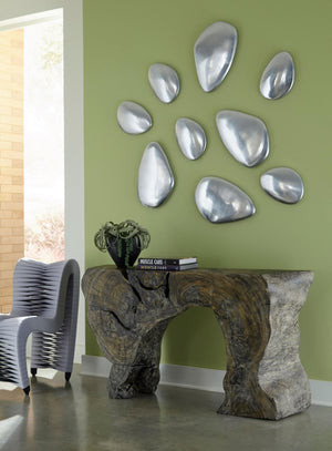Phillips Collection River Stone Aluminum Wall Tile Organic Relief Sculpture for Modern Entryways IN97493