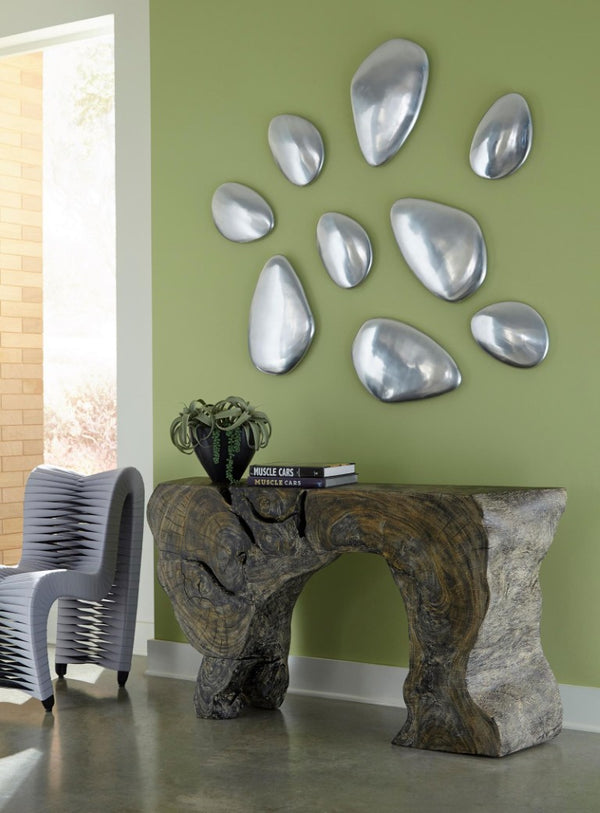 Phillips Collection River Stone Aluminum Wall Tile Organic Relief Sculpture for Modern Entryways IN97493