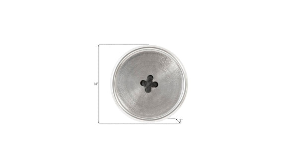Phillips Collection Button Wall Tile - Sculptural Accent with Organic Patina Finish for Modern Home and Gallery Spaces Hammered Metal, Aluminum Finish IN97494