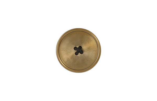 Phillips Collection Button Shaped Hammered Brass Metal Wall Sculpture Accent Piece for Modern Interiors IN97495