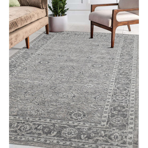 Amer Rugs Inara Hand-woven Area Rug Crafted From New Zealand Wool And Art Silk For Timeless Elegance Light Gray Wool, Viscose Ina100912