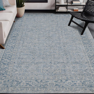 Amer Rugs Inara Hand-woven Area Rug Crafted From New Zealand Wool And Art Silk For Timeless Elegance Aqua Wool, Viscose Ina70203