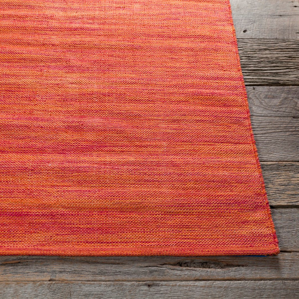 Chandra Rugs Hand-woven Contemporary Rug - Unique Cotton Design To Elevate Your Living Space With Artistry & Comfort Orange Cotton Ind12-23