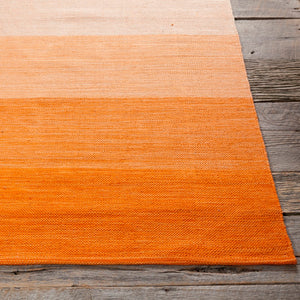 Chandra Rugs Hand-woven Contemporary Rug - Unique Handmade Cotton Beauty For Cozy Elegance In Your Home Orange Cotton Ind1-2676