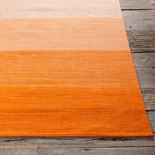Chandra Rugs Hand-woven Contemporary Rug - Unique Handmade Cotton Beauty For Cozy Elegance In Your Home Orange Cotton Ind1-2676