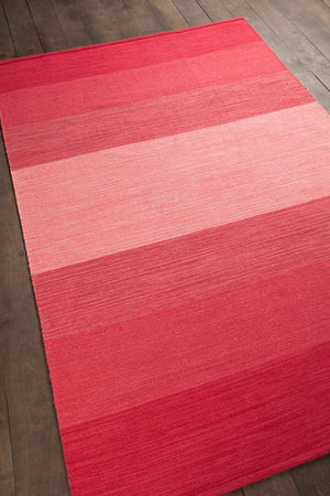 Chandra Rugs Hand-woven Contemporary Rug – Artisan Crafted Cotton Runner For Elegant Home Decor & Durability Red Cotton Ind3-2676