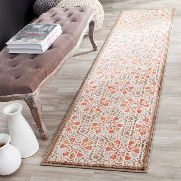Safavieh Infinity Area Rug - Exquisite Geometric Design, Durable Polyester, Eco-friendly Charm For Any Space Brown ,Beige Polyester Inf560b-8