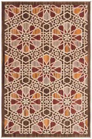 Safavieh Infinity Area Rug - Exquisite Geometric Design, Durable Polyester, Eco-friendly Charm For Any Space Brown ,Beige Polyester Inf560b-8