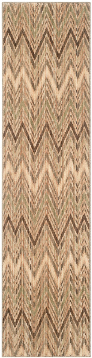 Safavieh Infinity Contemporary Chevron Runner Rug - Durable Polyester, Elegant Design For Hallways & Homes Taupe ,Beige Polyester Inf588a-28