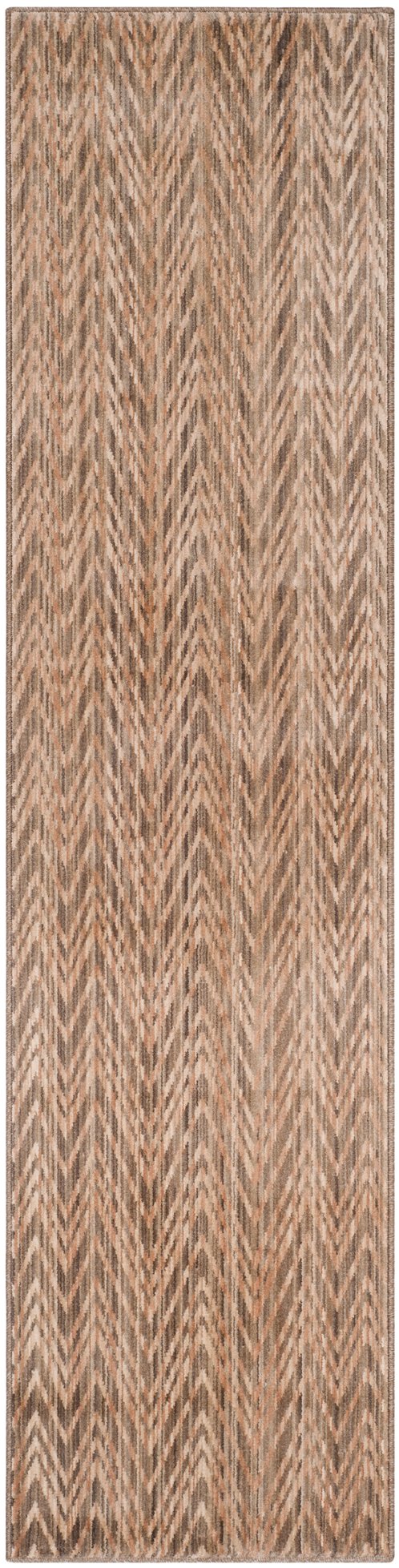 Safavieh Infinity Contemporary Chevron Runner Rug - Durable Polyester, Elegant Design For Hallways & Homes Beige ,Taupe Polyester Inf588v-28