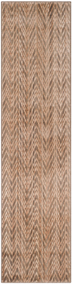 Safavieh Infinity Contemporary Chevron Runner Rug - Durable Polyester, Elegant Design For Hallways & Homes Beige ,Taupe Polyester Inf588v-28
