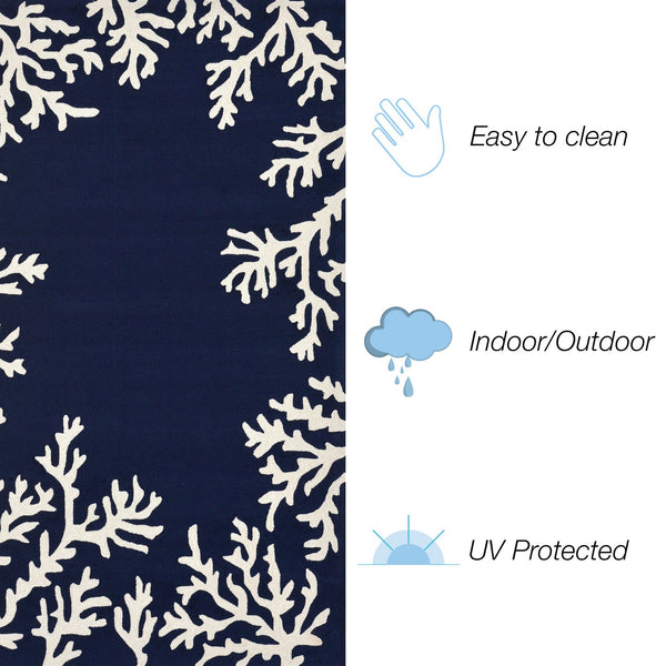 Trans Ocean Liora Manne Capri Coastal Indoor/Outdoor Area Rug - Vibrant Tropical Design For Any Space Blue Polyester,Acrylic Cap34162033