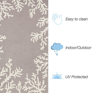 Trans Ocean Liora Manne Capri Coastal Indoor/Outdoor Area Rug - Vibrant Tropical Design For Any Space Silver Polyester,Acrylic Cap12162047