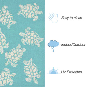 Trans Ocean Liora Manne Capri Turtle Handmade Indoor/Outdoor Area Rug - Vibrant Coastal Design For Any Space Blue Polyester,Acrylic Capr8163404