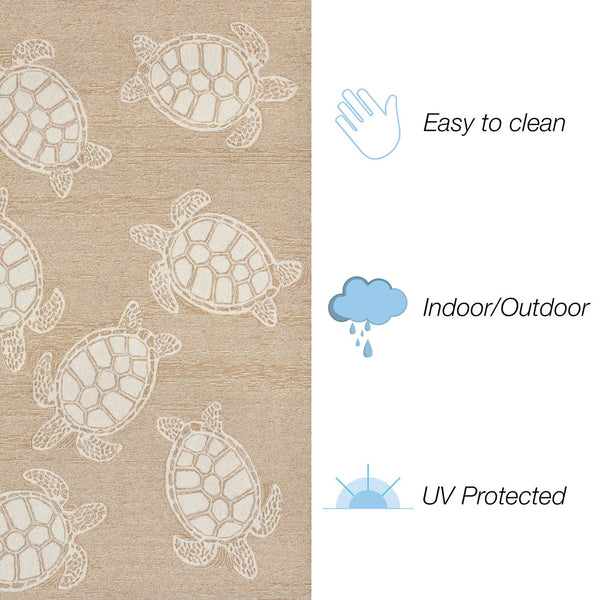 Trans Ocean Liora Manne Capri Turtle Handmade Indoor/Outdoor Area Rug - Vibrant Coastal Design For Any Space Natural Polyester,Acrylic Cap12163412