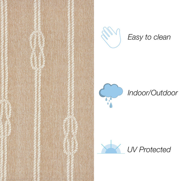 Trans Ocean Liora Manne Capri Ropes Indoor/Outdoor Area Rug - Nautical Stripe Design For Stylish Spaces Natural Polyester,Acrylic Cap12163612