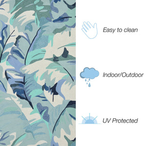 Trans Ocean Liora Manne Capri Palm Leaf Indoor/Outdoor Area Rug - Vibrant Botanical Design For Any Space Blue Polyester,Acrylic Cap23166803