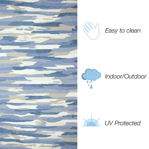 Trans Ocean Liora Manne Capri Cloud Indoor/Outdoor Area Rug - Contemporary Geometric Design For Any Space Blue Polyester,Acrylic Capr8172523